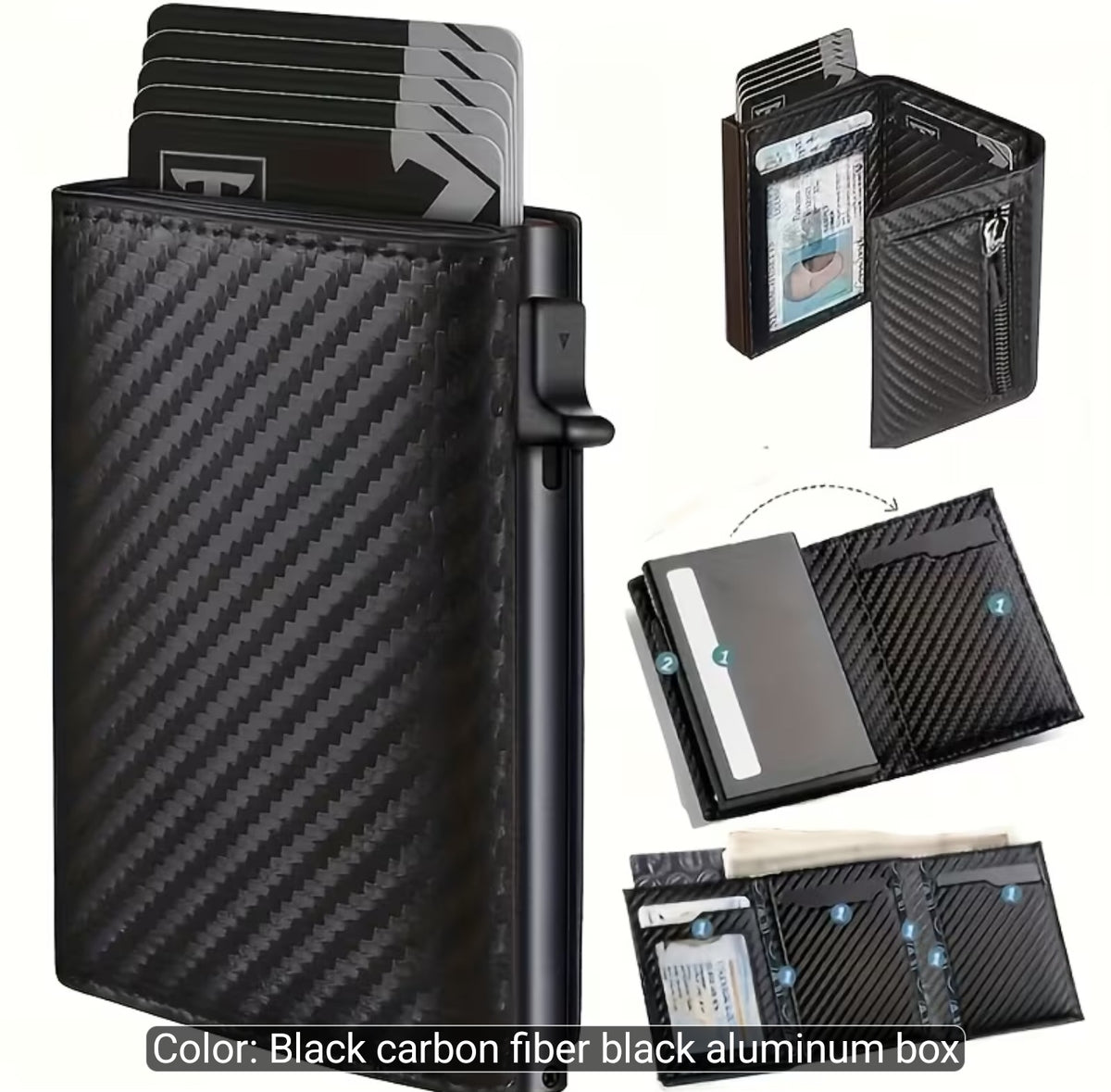 RFID-Blocking Carbon Fibre Pop-Up Wallet
