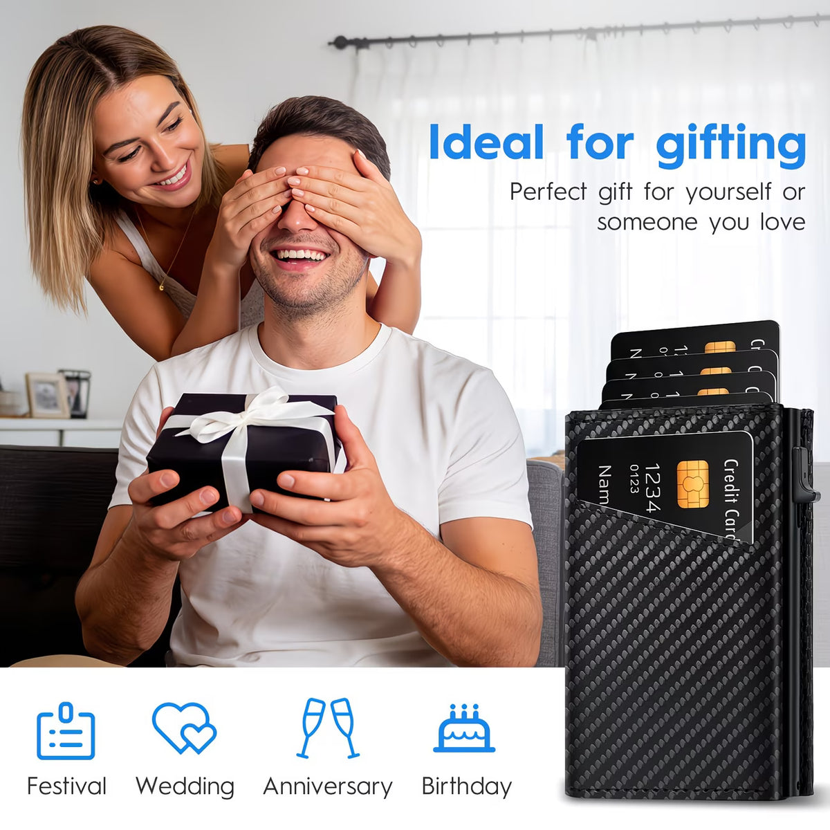 RFID-Blocking Carbon Fibre Pop-Up Wallet